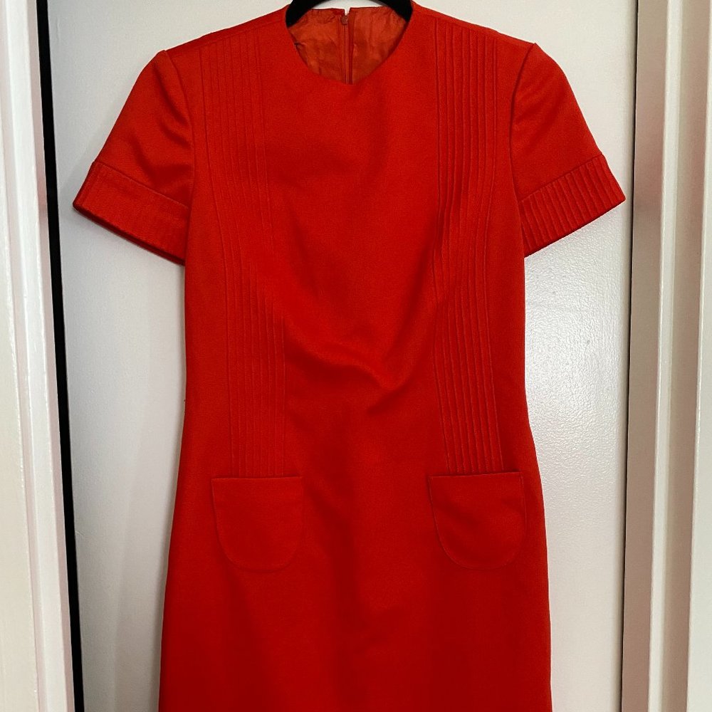 Vintage Red Work Dress with Pockets